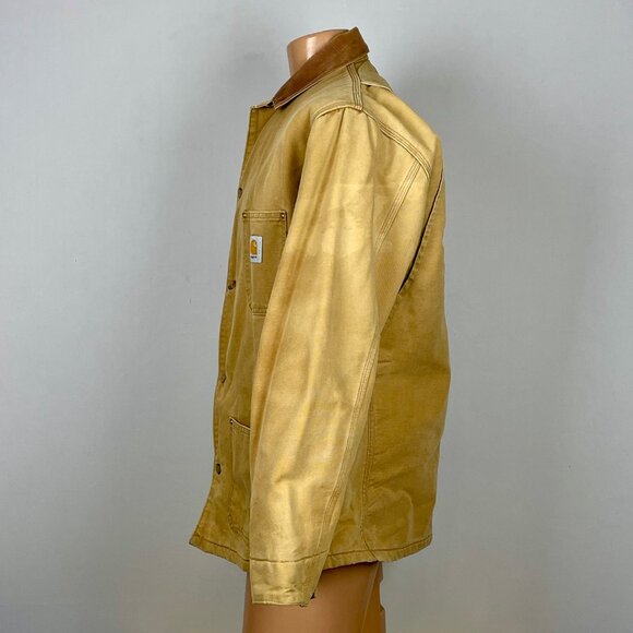 Vtg Carhartt Blanket Lined Chore Jacket 2XL Canvas Corduroy Collar Streetwear - Picture 5 of 8